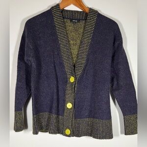 Allbirds purple yellow The Cardi wool sz M retro collegiate professor